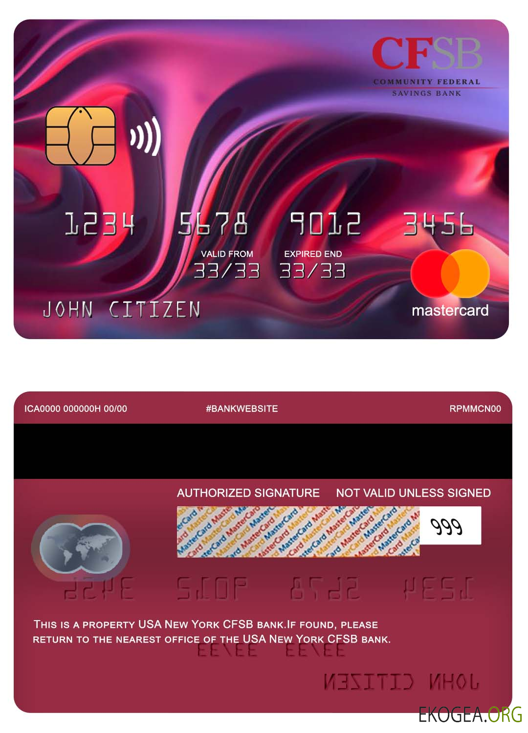 USA New York CFSB banque mastercard